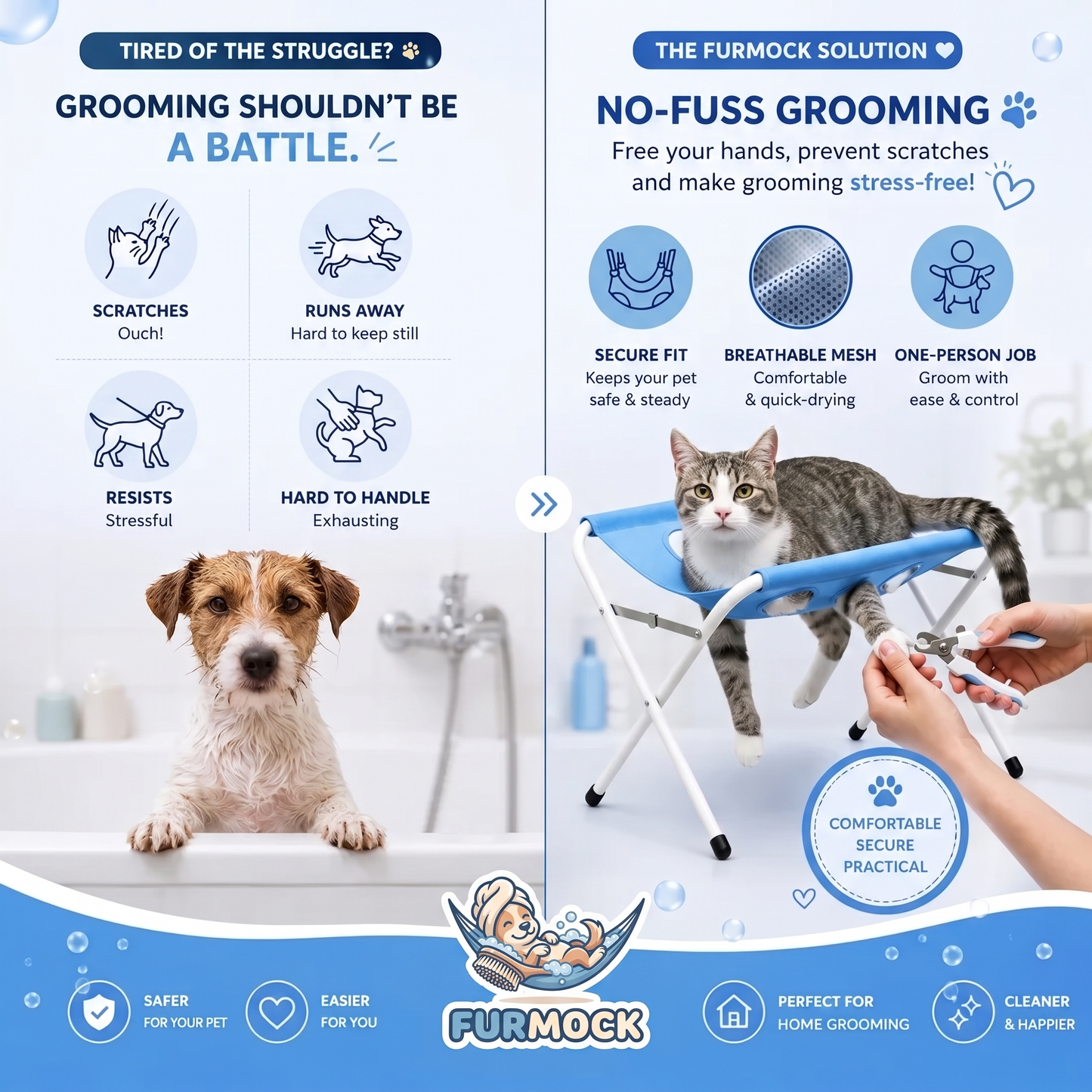 Furmock™ Pet Bath & Grooming Stand